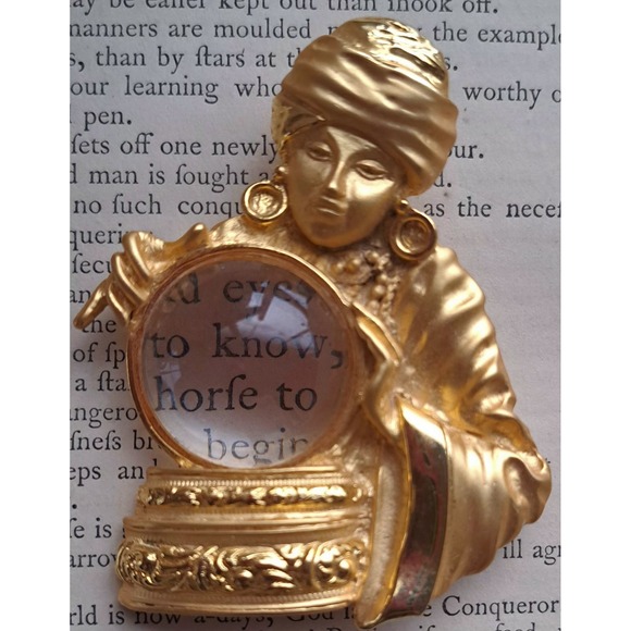 Vintage J.J. Jonette Fortune Teller Brooch - Picture 2 of 4